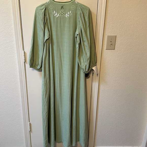 Mi Golondrina Mexico NWT Size Extra Small XS Coco Verde Floral Long Maxi Dress - Picture 6 of 11